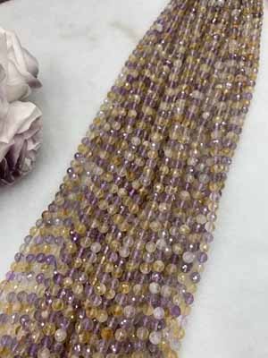 Ametrine 128 Faceted 8mm Semi-Finished Long Chain, 38cm
