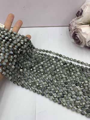 Hawk's Eye Lucky Tube Beads 8mm, 38cm Long Chain