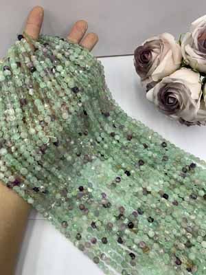 Fluorite Diamond Cut 6mm, 38cm Long Chain