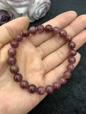 Cherry strawberry crystal 8mm bracelet.