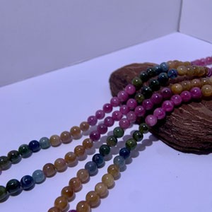 Full Hue, Color-Standard Tourmaline (6mm), Multi-Strand Bracelet, New Mine Material, Vivid & Brilliant