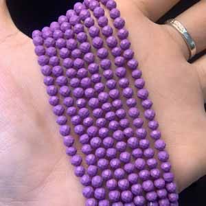 Purple Seraphinite Diamond-Cut Beads (4mm), Semi-Finished 39cm Long Chain