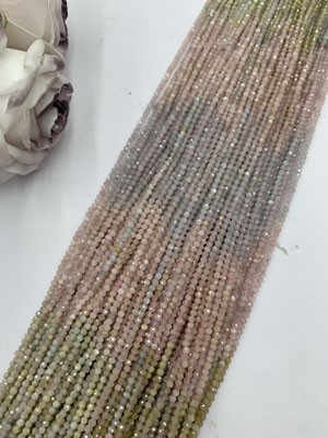 Morganite Gradient 2mm Faceted Long Strand 38cm