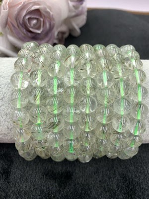 Green Rutilated Quartz 8mm Bracelet