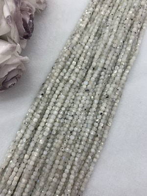 Blue Moonstone Cube Beads 4×4mm, Semi-Finished Long Strand 38cm