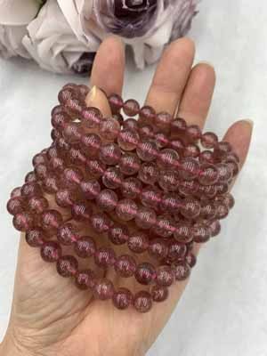 Strawberry quartz 8mm bracelet.