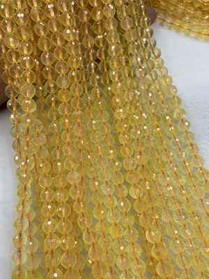 Optimized Citrine 128-Faceted Semi-Finished Long Chain, 38cm