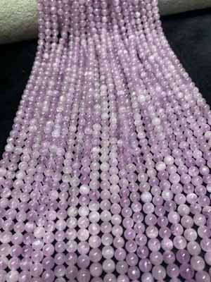 Kunzite 6mm Semi-Finished Long Chain, 38cm