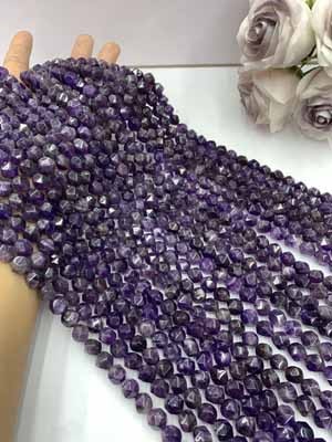 Amethyst Faceted Cut 10mm 38cm Long Chain_001