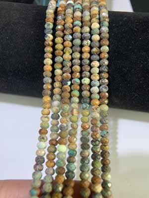 Turquoise Abacus Faceted Beads (3×4mm) Semi-Finished Long Chain 39cm