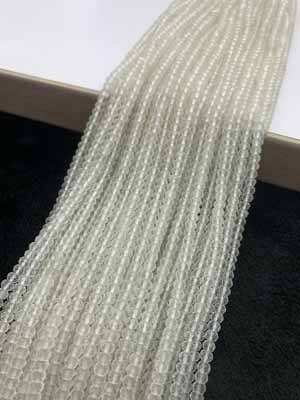 White crystal abacus 3x4mm, long chain 38cm