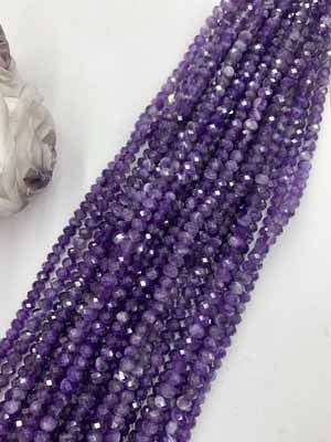 Amethyst Abacus Bead 5×7mm, 38cm Long Chain