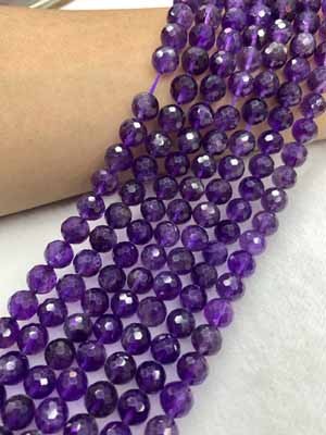 Amethyst 128 Faceted Cut 8mm Semi-Finished Long Chain 38cm