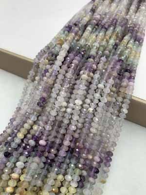 Fluorite Gradient Abacus Beads 4×6mm Long Chain, 38cm