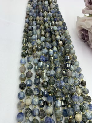 Blue Kyanite Smooth Round Beads 8mm Long Chain, 38cm