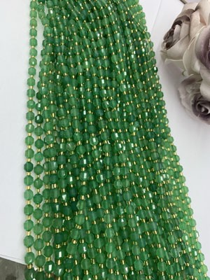Green Aventurine 6mm Lucky Beads, 38cm Long Chain