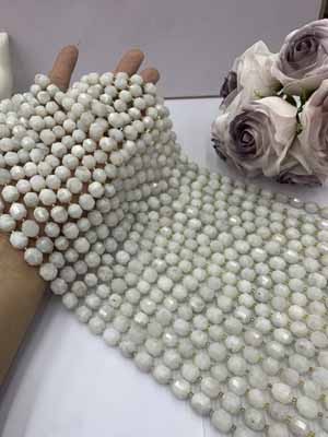 Indian Blue Moonstone Lulutong 12mm, 38cm Long Chain