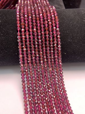 Wine Red Garnet Abacus Beads (3mm) Semi-Finished Long Chain 39cm