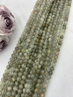 Greenblue Tourmaline Rutilated Semi-Finished Long Chain, 38cm