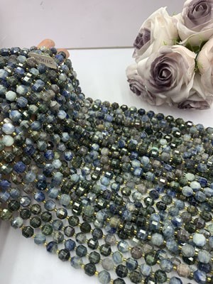 Blue Aventurine Lucky Bead 10mm, Long Chain 38cm