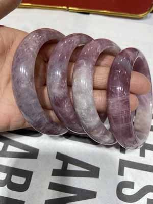 Purple Madagascar Rose Quartz Bangle, Size 53–62