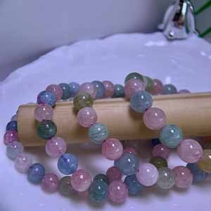 Ice cream texture Morganite (10-11mm) bracelet.