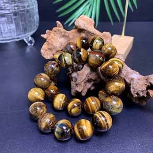 Dual Color Tiger Eye (14mm) Single Loop Bracelet