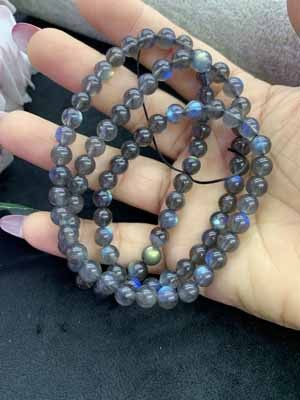 Labradorite 6mm Three-Loop Bracelet