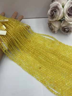 Optimized Citrine Diamond Cut 6mm Long Chain, 38cm