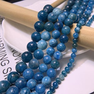 Blue Apatite Semi-Finished Long Chain (5-8-9-10-11mm) 39cm