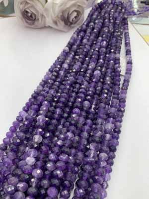 紫水晶算盘5x7mm长链38cm