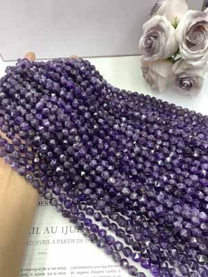 Amethyst Faceted Cut 10mm 38cm Long Chain_001