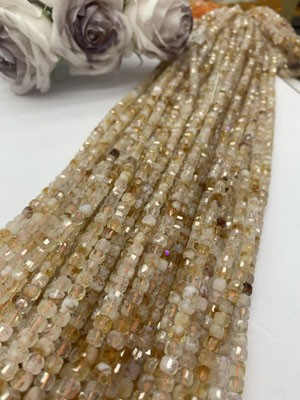 Citrine square sugar 5×5mm, long chain 38cm, 45 yuan per piece