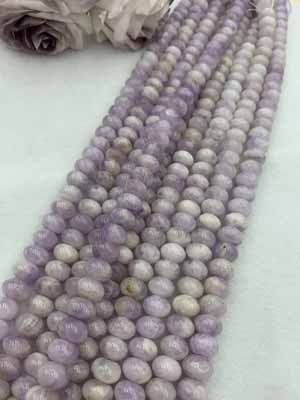 Purple Jade Smooth Abacus Beads 8×12mm, 38cm Long Chain