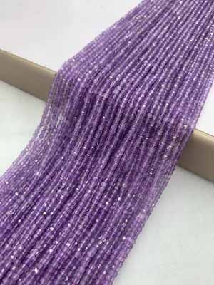 Purple Jade Sugar Beads 2×2mm, Long Chain 38cm