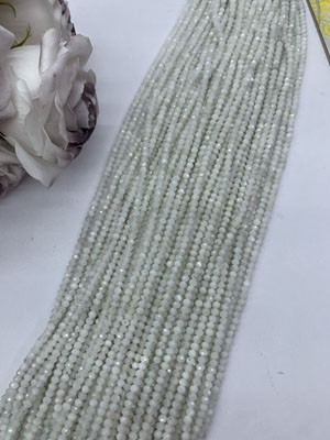 Blue Moonstone Abacus Beads 3×4 mm, Long Chain 38 cm