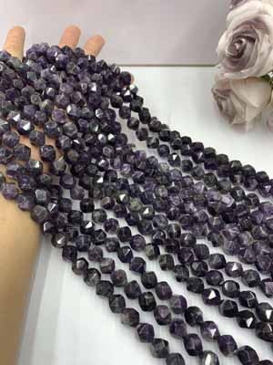 Amethyst Faceted Cut 12mm 38cm Long Chain