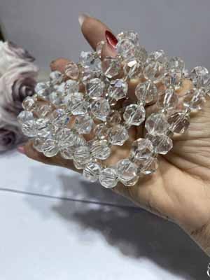 Clear Crystal (White Crystal) Formless Bead Bracelet 10mm