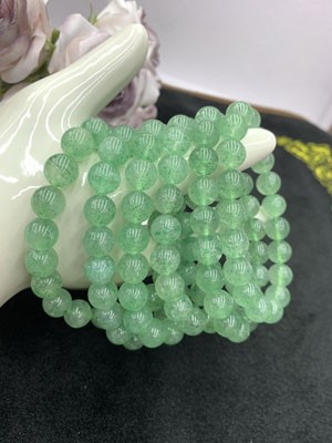 Green Strawberry Crystal 10mm Bracelet_001