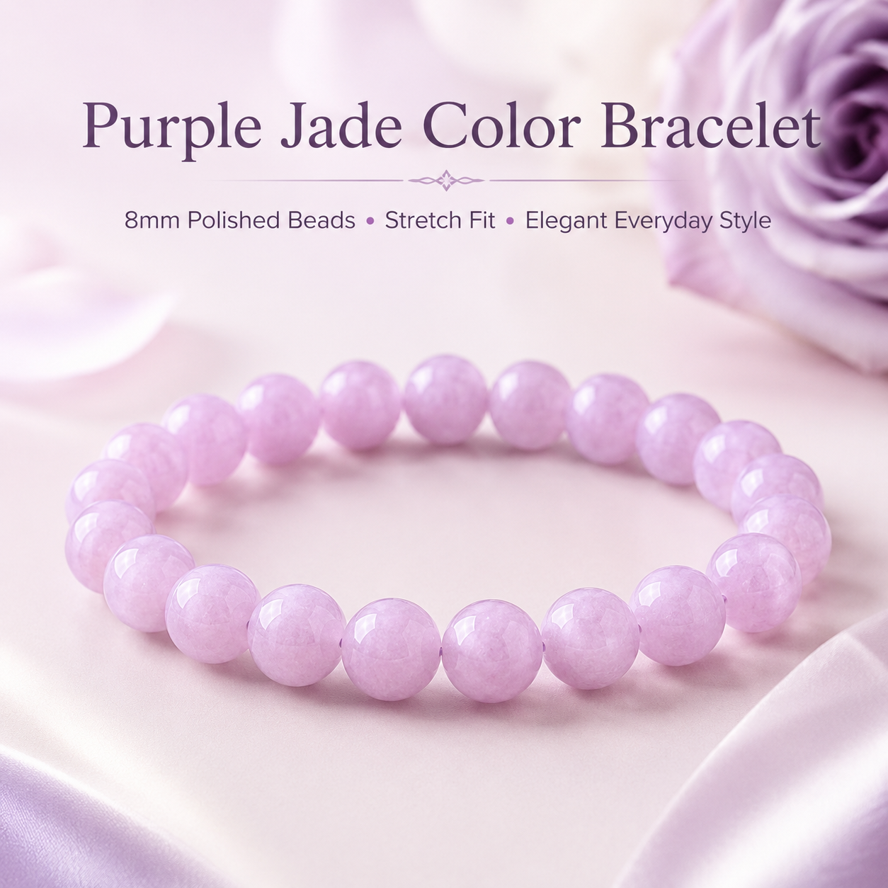 Purple Jade Color Bracelet 8mm
