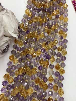 Ametrine Irregular Beads (approx. 11–12mm per bead) Long Chain, 38cm