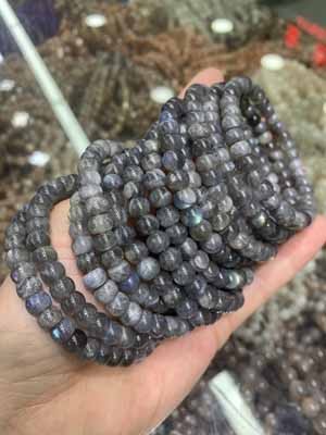 Labradorite Old-style Beads Bracelet, 4mm & 6mm_001