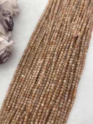 Orange moonstone sugar cube 4x4mm, long chain 38cm.