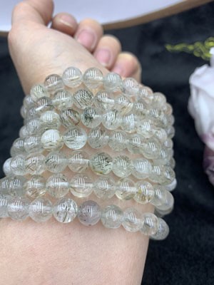 Green Rutilated Quartz Bracelet 8mm