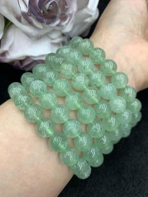 Green Strawberry Crystal 10mm Bracelet_002