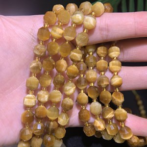 Golden Tiger Eye Lulutong (7–9mm), Semi-Finished Long Chain 39cm