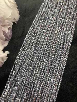 Terahertz Sugar Cube Beads 3×3mm Long Chain 38cm