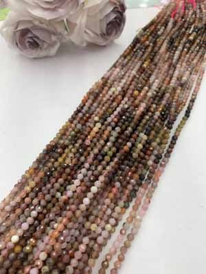 Salt Plain Agate Gradient 3mm Faceted Long Chain 38cm