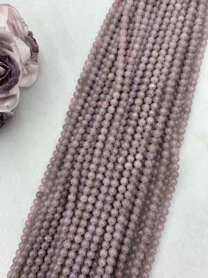 Purple Madagascar Rose Quartz 6mm Semi-Finished Long Chain 38cm