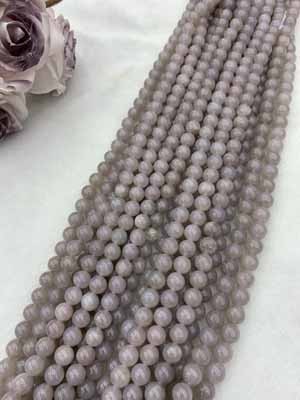 Purple Madagascar Rose Quartz 8mm Semi-Finished Long Chain 38cm